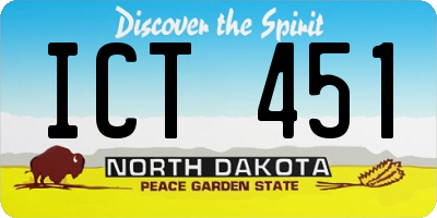ND license plate ICT451
