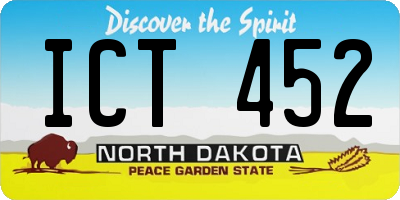 ND license plate ICT452