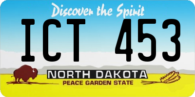 ND license plate ICT453