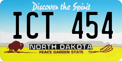ND license plate ICT454
