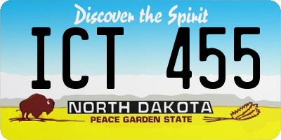ND license plate ICT455