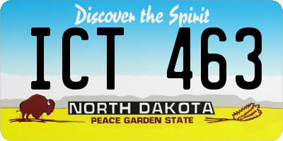 ND license plate ICT463