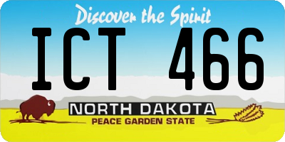 ND license plate ICT466