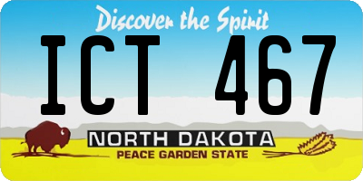 ND license plate ICT467