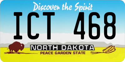 ND license plate ICT468