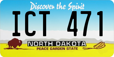 ND license plate ICT471