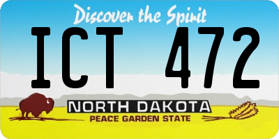 ND license plate ICT472