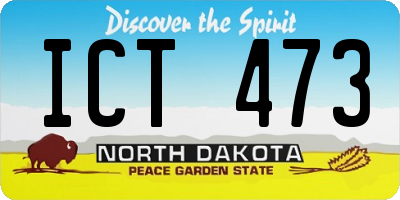 ND license plate ICT473