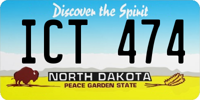 ND license plate ICT474