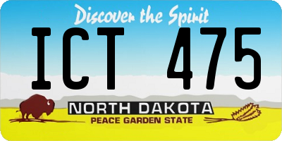 ND license plate ICT475