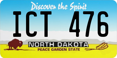 ND license plate ICT476