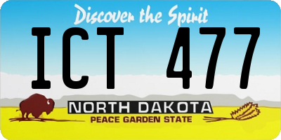 ND license plate ICT477