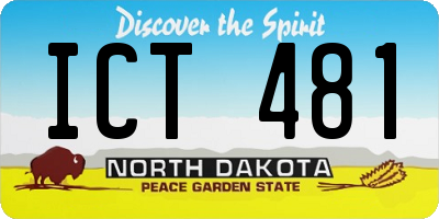 ND license plate ICT481
