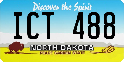 ND license plate ICT488