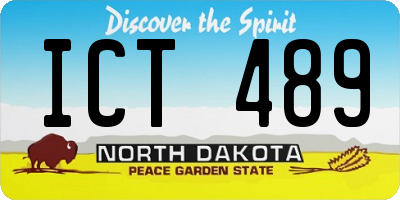 ND license plate ICT489