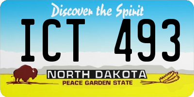ND license plate ICT493