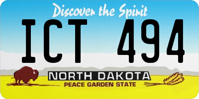 ND license plate ICT494