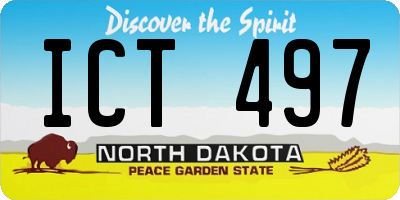 ND license plate ICT497