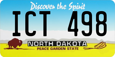 ND license plate ICT498