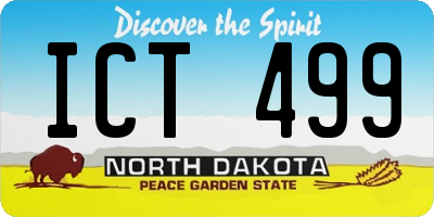 ND license plate ICT499
