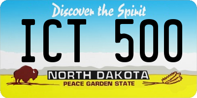 ND license plate ICT500