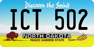 ND license plate ICT502