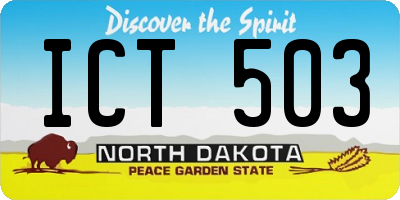 ND license plate ICT503