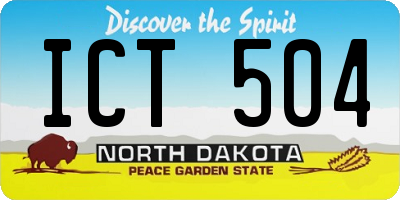 ND license plate ICT504