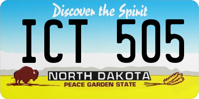 ND license plate ICT505
