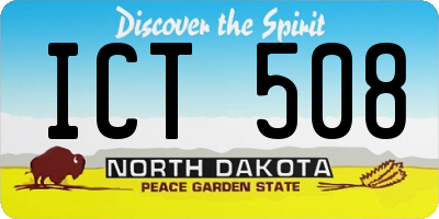 ND license plate ICT508