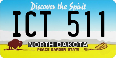 ND license plate ICT511