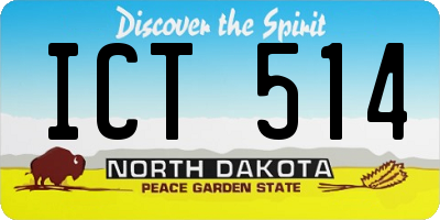 ND license plate ICT514