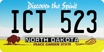 ND license plate ICT523