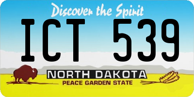 ND license plate ICT539