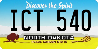 ND license plate ICT540