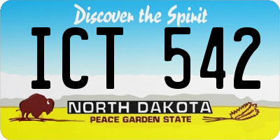 ND license plate ICT542