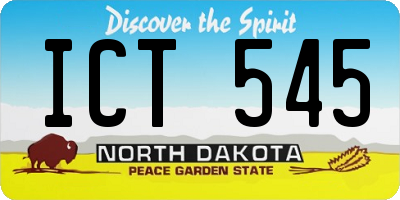 ND license plate ICT545