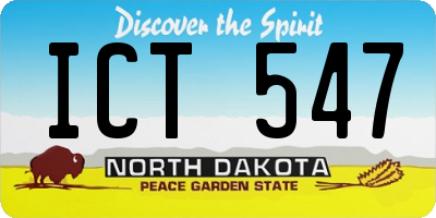 ND license plate ICT547
