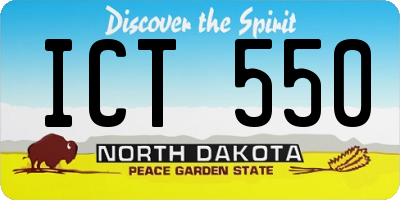 ND license plate ICT550