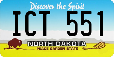 ND license plate ICT551