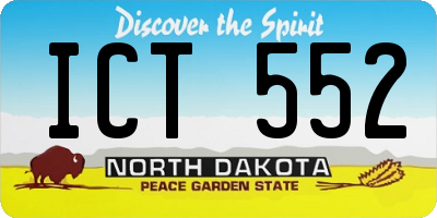 ND license plate ICT552