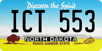 ND license plate ICT553