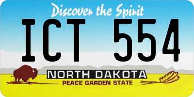 ND license plate ICT554
