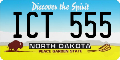 ND license plate ICT555