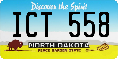 ND license plate ICT558