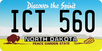 ND license plate ICT560