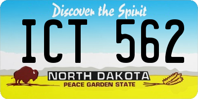 ND license plate ICT562