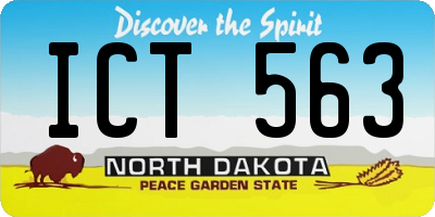 ND license plate ICT563