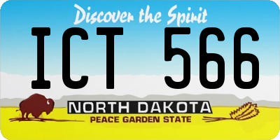 ND license plate ICT566