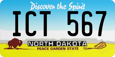 ND license plate ICT567